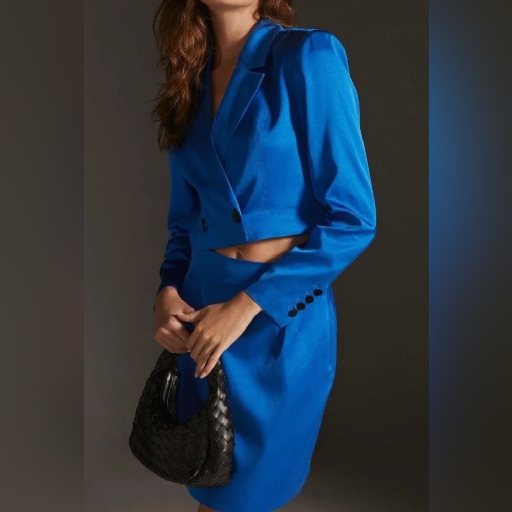 NWT Mare Mare x Anthropologie Blazer and Mini Skirt Suit — XL — Cobalt Blue